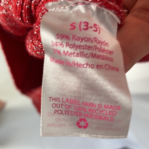 Relisted Red Ribbed metallic accent dress w lace up detail & stretch S M jrs - Picture 15 of 16